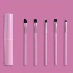 5-Piece Makeup Brush Set Portable Soft Hair Collection Bucket