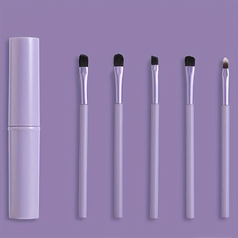 5-Piece Makeup Brush Set Portable Soft Hair Collection Bucket