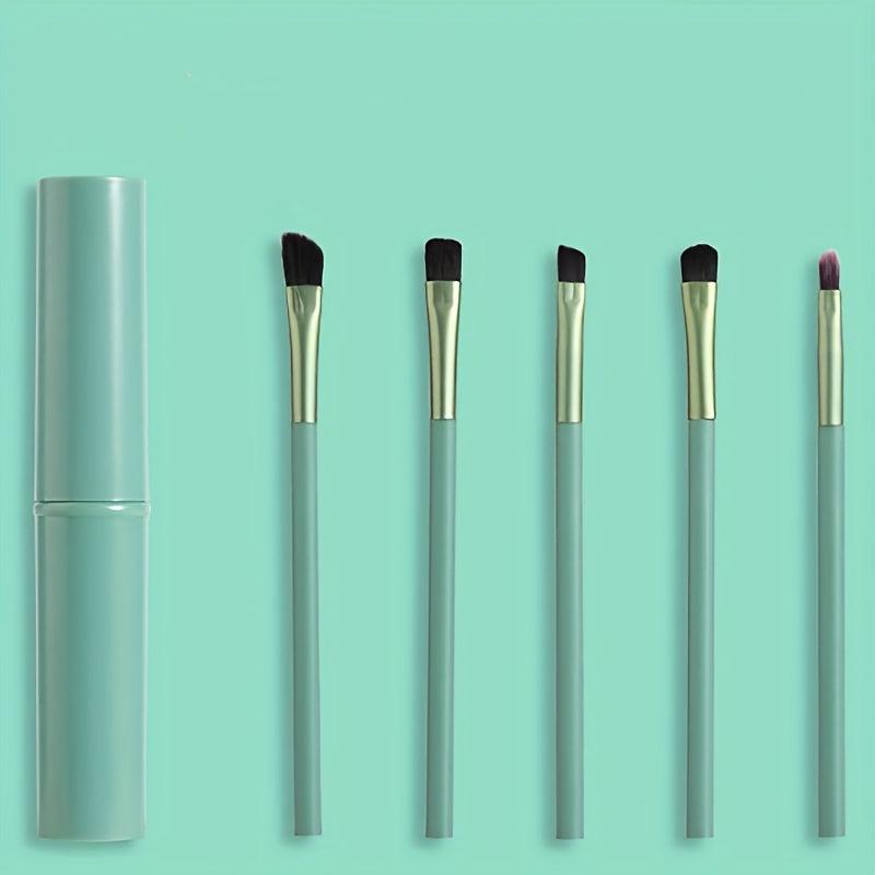5-Piece Makeup Brush Set Portable Soft Hair Collection Bucket