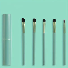 5-Piece Makeup Brush Set Portable Soft Hair Collection Bucket