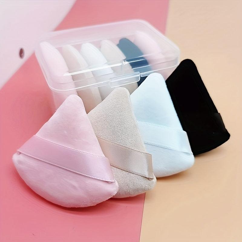 6pcs Triangle Shape Powder Puff Facial Loose Powder Cosmetic Soft Cotton Puff