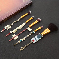5pcs Metal Anime Elements Handle Cosmetic Brush Set