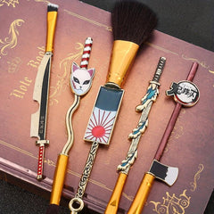 5pcs Metal Anime Elements Handle Cosmetic Brush Set