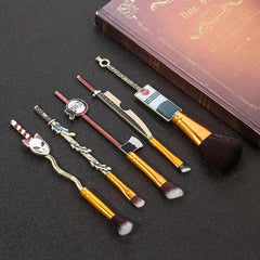 5pcs Metal Anime Elements Handle Cosmetic Brush Set