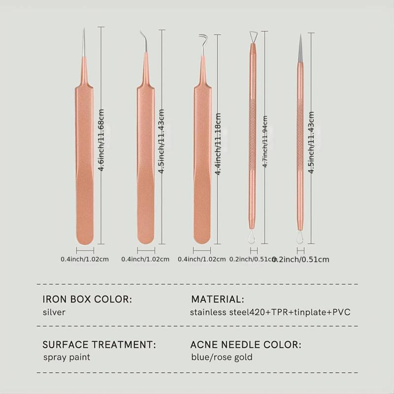 Stainless Steel Blackhead Remover Tool with Tweezers