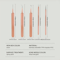 Stainless Steel Blackhead Remover Tool with Tweezers