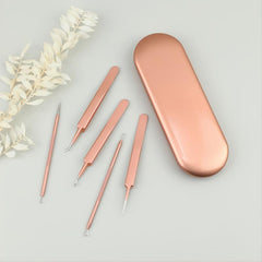 Stainless Steel Blackhead Remover Tool with Tweezers