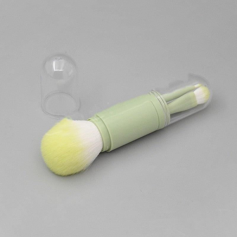 4-in-1 Retractable Makeup Brush Set - Ideal for Travel & Perfect Gift for Girls