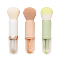 4-in-1 Retractable Makeup Brush Set - Ideal for Travel & Perfect Gift for Girls