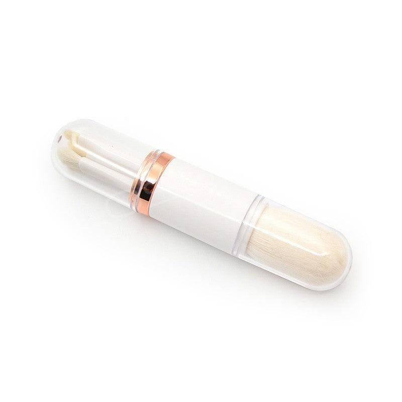 4-in-1 Retractable Makeup Brush Set - Ideal for Travel & Perfect Gift for Girls