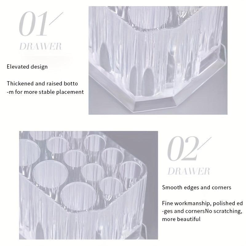 Acrylic 26 Holes Makeup Brush Storage Box Multifunctional Display Pen Holder