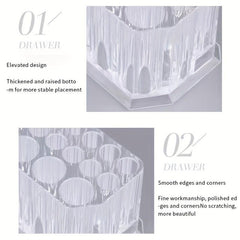 Acrylic 26 Holes Makeup Brush Storage Box Multifunctional Display Pen Holder