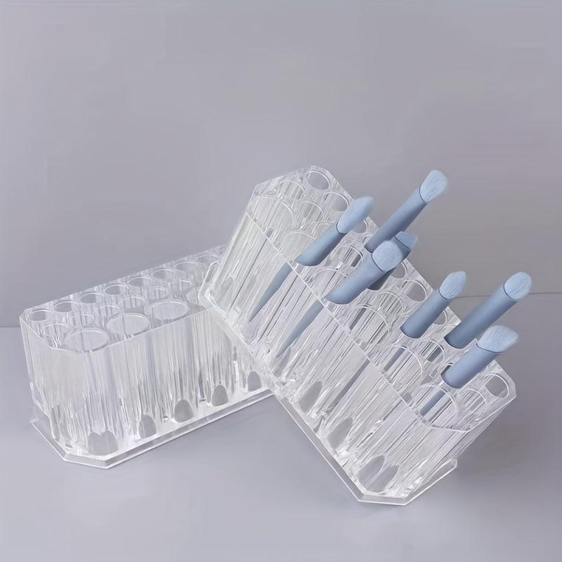 Acrylic 26 Holes Makeup Brush Storage Box Multifunctional Display Pen Holder