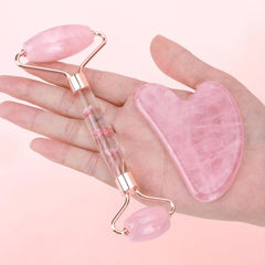 Rose Quartz Face Roller & Gua Sha Facial Beauty Roller
