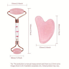 Rose Quartz Face Roller & Gua Sha Facial Beauty Roller