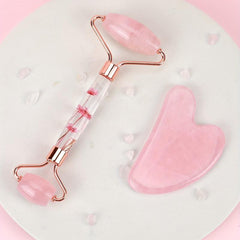 Rose Quartz Face Roller & Gua Sha Facial Beauty Roller