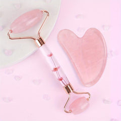 Rose Quartz Face Roller & Gua Sha Facial Beauty Roller