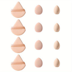 Makeup Sponge Set 15pcs Beauty Egg Finger Powder Puff Fan Triangle Makeup Tool