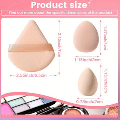 Makeup Sponge Set 15pcs Beauty Egg Finger Powder Puff Fan Triangle Makeup Tool