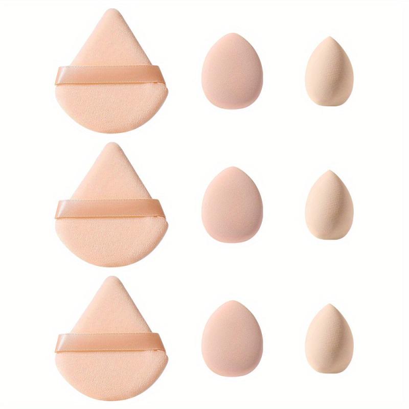 Makeup Sponge Set 15pcs Beauty Egg Finger Powder Puff Fan Triangle Makeup Tool