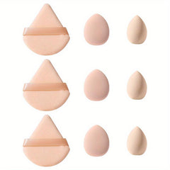 Makeup Sponge Set 15pcs Beauty Egg Finger Powder Puff Fan Triangle Makeup Tool
