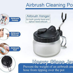 Airbrush Cleaning Kit Glass Cleaning Pot With Holder And Cleaning Tools