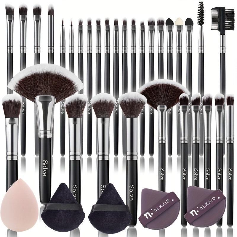 37pcs Makeup Brush Set with Velvet Powder Puff and Sponge