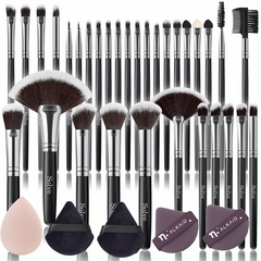 37pcs Makeup Brush Set with Velvet Powder Puff and Sponge
