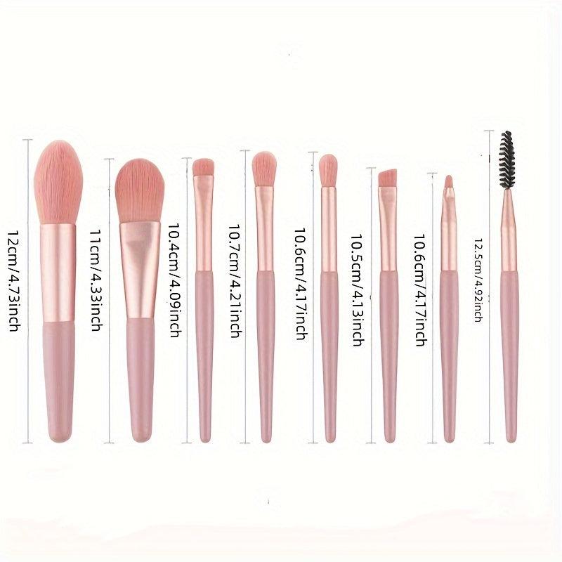 8pcs Travel Makeup Brushes Soft Synthetic Bristles Beauty Tool