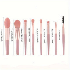 8pcs Travel Makeup Brushes Soft Synthetic Bristles Beauty Tool