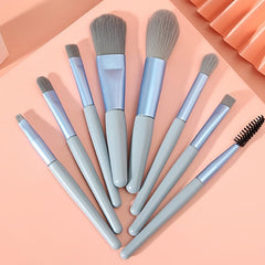 8pcs Travel Makeup Brushes Soft Synthetic Bristles Beauty Tool