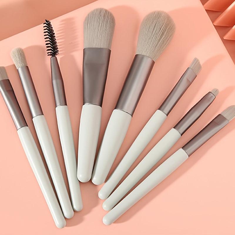8pcs Travel Makeup Brushes Soft Synthetic Bristles Beauty Tool