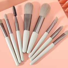 8pcs Travel Makeup Brushes Soft Synthetic Bristles Beauty Tool