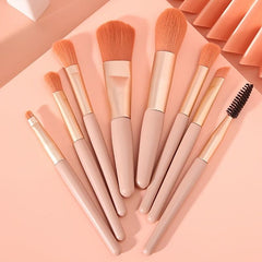 8pcs Travel Makeup Brushes Soft Synthetic Bristles Beauty Tool