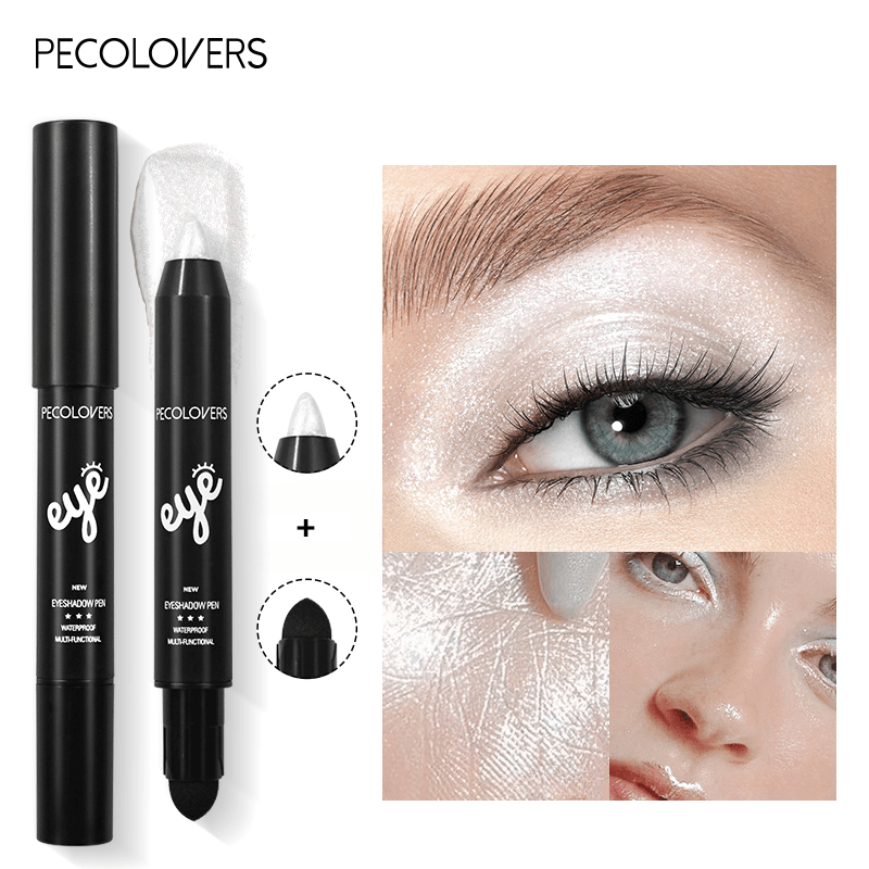 Dual-Ended Eyeshadow Pen Waterproof Shimmer Eye Makeup - 6 Colors