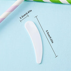 10pcs Mini Cosmetic Spatula Disposable Curved Scoop Makeup Mask Cream Spoon