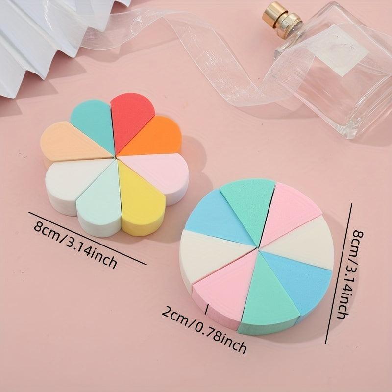 8pcs Mini Makeup Sponges Soft Triangle Shape Contouring Corners Plum Blossom