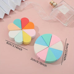 8pcs Mini Makeup Sponges Soft Triangle Shape Contouring Corners Plum Blossom