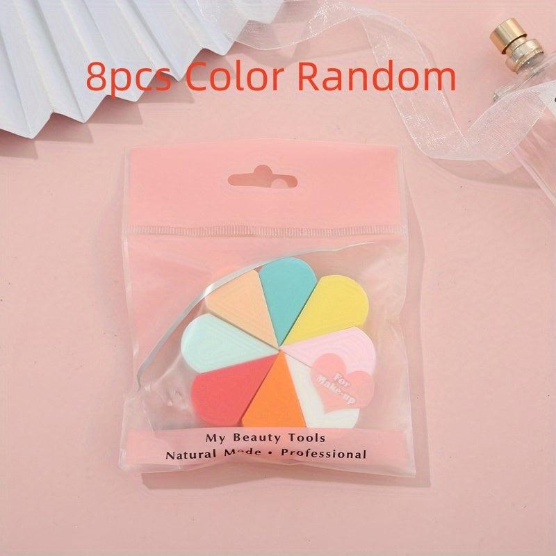 8pcs Mini Makeup Sponges Soft Triangle Shape Contouring Corners Plum Blossom