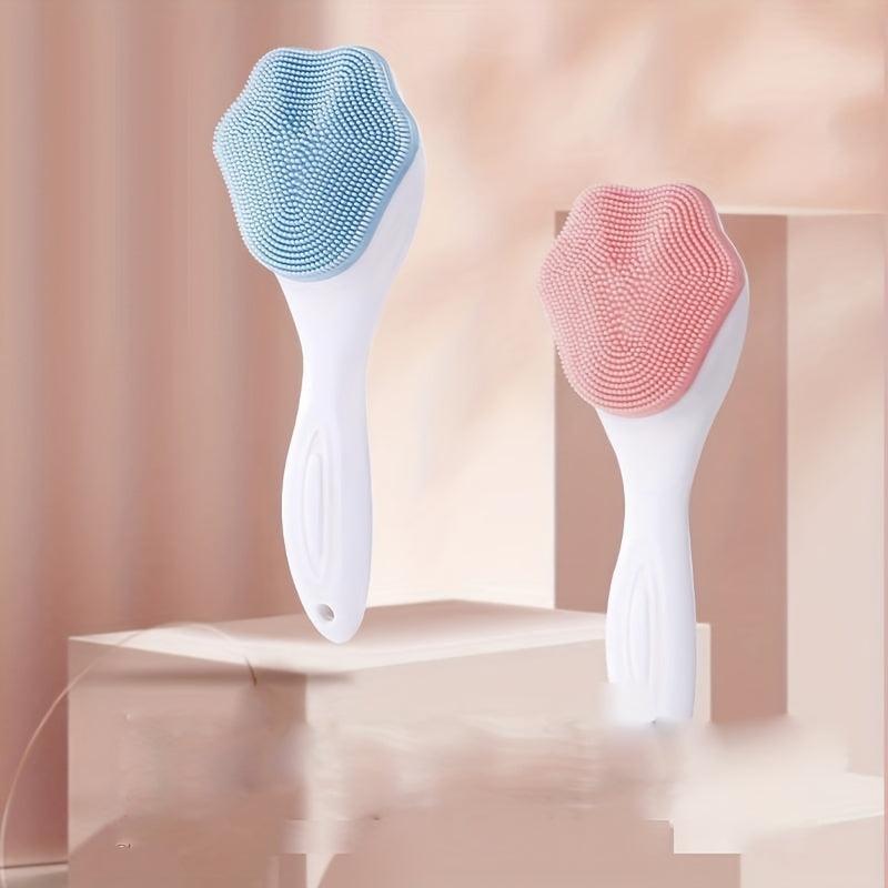 Silicone Face Scrubber Exfoliating Brush Handheld Facial Cleansing Brush