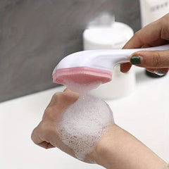 Silicone Face Scrubber Exfoliating Brush Handheld Facial Cleansing Brush