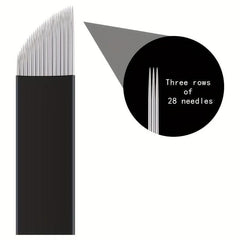 10PCS Tattoo Eyebrows Hand Blade 28 Needle for Lips and Fogging Needle