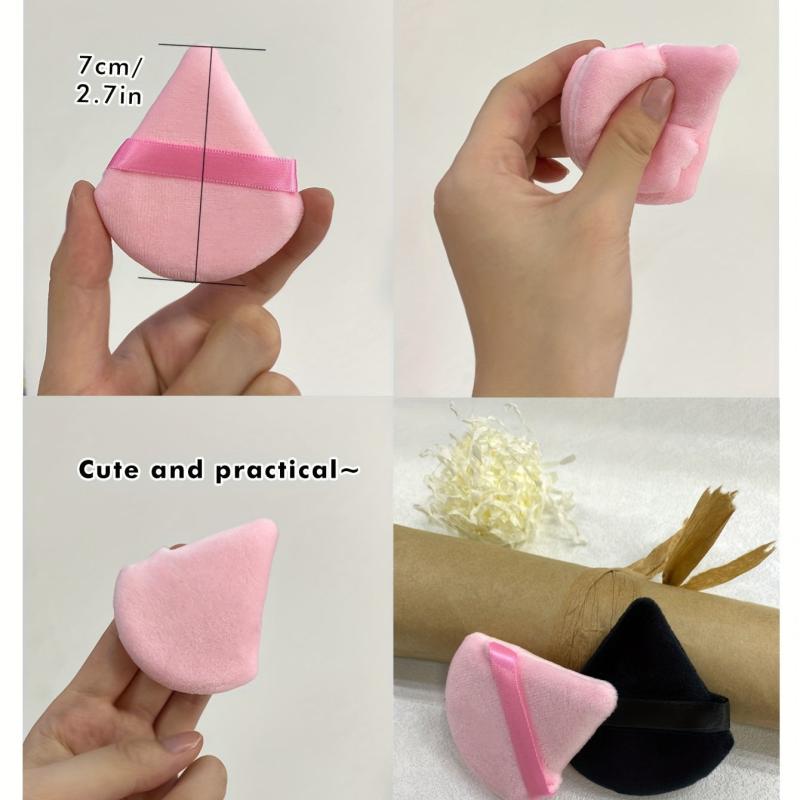 10 Triangular Velvet Makeup Puff Beauty Tool Wet/Dry Dual use Makeup Puff