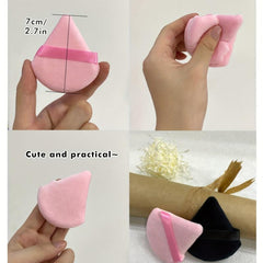 10 Triangular Velvet Makeup Puff Beauty Tool Wet/Dry Dual use Makeup Puff