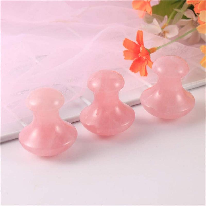 Mushroom Shape Guasha Massager For Face Lift Pink