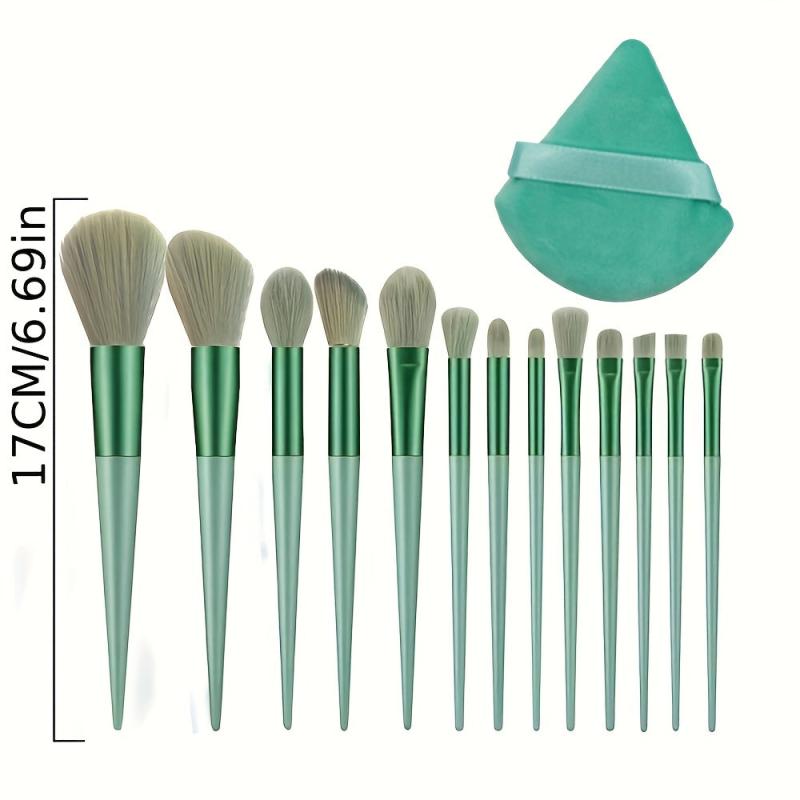 13pcs Makeup Brushes Set & 1pcs Makeup Puff Kit