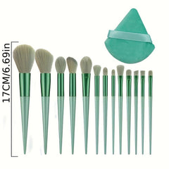 13pcs Makeup Brushes Set & 1pcs Makeup Puff Kit