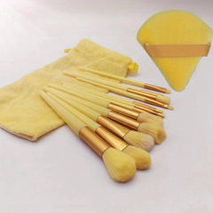 13pcs Makeup Brushes Set & 1pcs Makeup Puff Kit