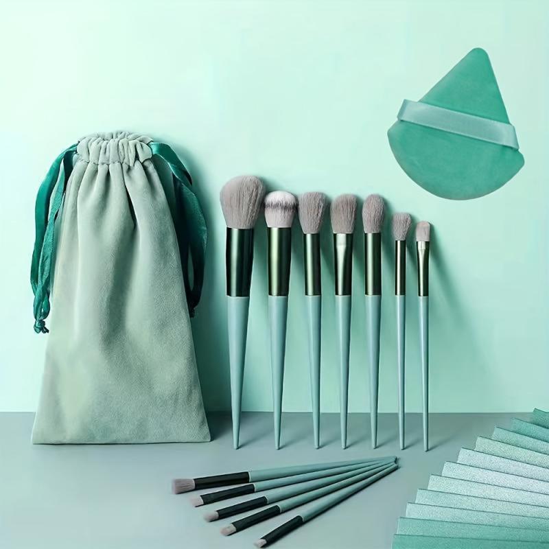 13pcs Makeup Brushes Set & 1pcs Makeup Puff Kit