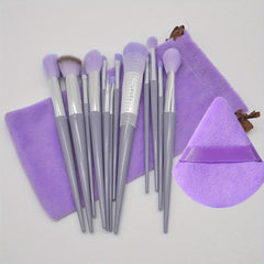 13pcs Makeup Brushes Set & 1pcs Makeup Puff Kit